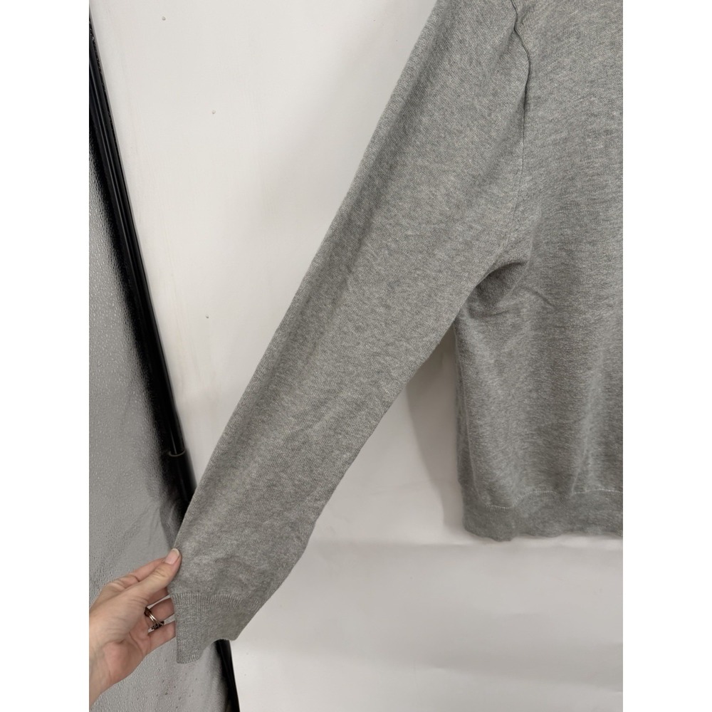 J.Crew Factory Half Zip Pullover Men Medium Heather Gray Sweater Casual Classic - Picture 7 of 8
